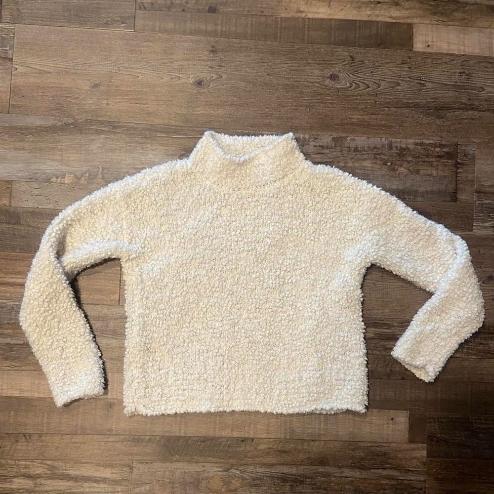 Fluffy white sweater